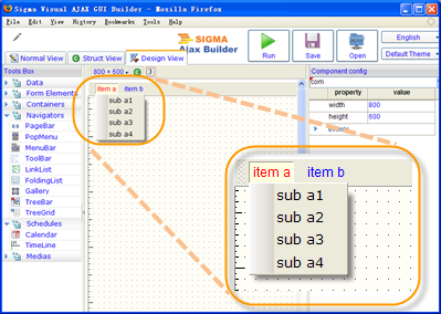 Add new items to a menu tab stack